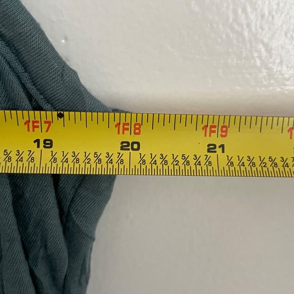 Simply Vera Wang Tank Teal Green Crinkle Lace Tank L Y2K Fairy Grunge Applique - Picture 7 of 8